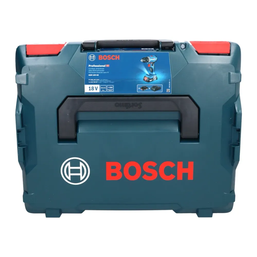 Wiertarko-wkrętarka akumulatorowa Bosch GSR 18V-45 18 V 45 Nm bezszczotkowa + 1x akumulator 5,0 Ah + L-Boxx - bez ładowark...