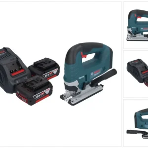 Wyrzynarka akumulatorowa Bosch GST 18V-125 B Professional 18 V 125 mm bezszczotkowa + 2x akumulator 5,0 Ah + ładowarka Bos...