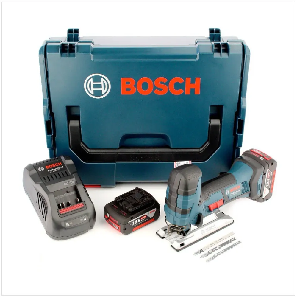 Wyrzynarka akumulatorowa Bosch GST 18V-LI S 18 V 120 mm ( 06015A5104 ) + 2x akumulator 5,0 Ah + ładowarka + L-Boxx Bosch P...