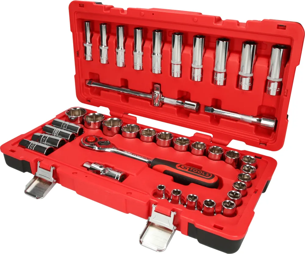 KS TOOLS 1/2" CHROMEplus Steckschlüssel-Satz, 39-tlg ( 958.0639 ) BRILLIANT TOOLS