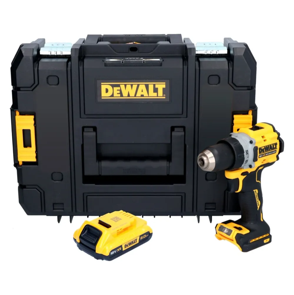 Akumulatorowa wiertarko-wkrętarka DeWalt DCD 800 NT 18 V 90 Nm bezszczotkowa + 1x akumulator 2,0 Ah + TSTAK - bez ładowarki