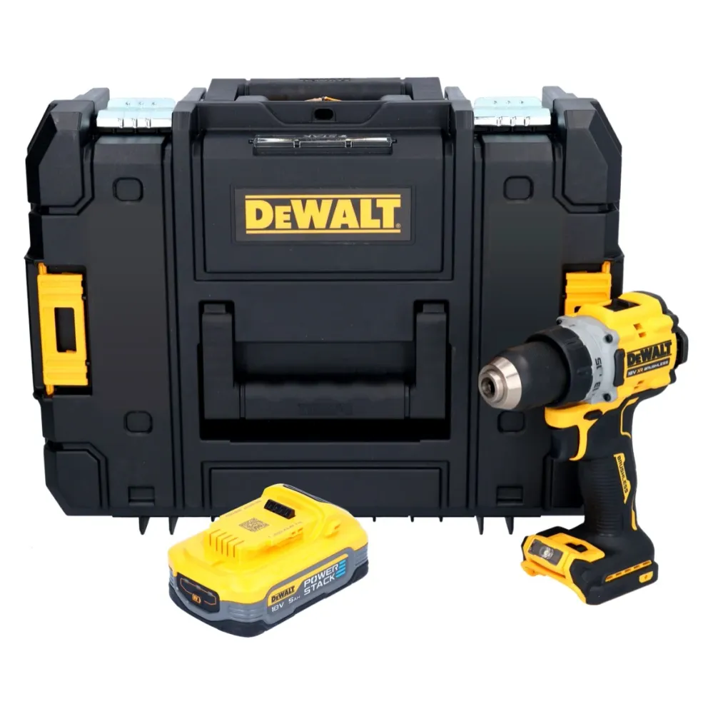 Akumulatorowa wiertarko-wkrętarka DeWalt DCD 800 NT 18 V 90 Nm bezszczotkowa + 1x akumulator 5,0 Ah + TSTAK - bez ładowarki