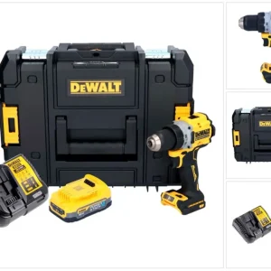 Akumulatorowa wiertarko-wkrętarka DeWalt DCD 800 E2T 18 V 90 Nm bezszczotkowa + 2x akumulator 1,7 Ah + ładowarka + TSTAK