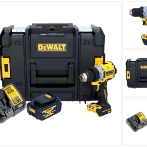 Akumulatorowa wiertarko-wkrętarka DeWalt DCD 800 M1T 18 V 90 Nm bezszczotkowa + 1x akumulator 4,0 Ah + ładowarka + TSTAK