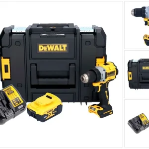 Akumulatorowa wiertarko-wkrętarka DeWalt DCD 800 P1T 18 V 90 Nm bezszczotkowa + 1x akumulator 5,0 Ah + ładowarka + TSTAK