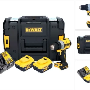 Akumulatorowa wiertarko-wkrętarka DeWalt DCD 800 P2T 18 V 90 Nm bezszczotkowa + 2x akumulator 5,0 Ah + ładowarka + TSTAK