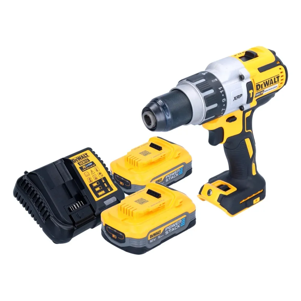 Akumulatorowa wiertarko-wkrętarka udarowa DeWalt DCD 996 H2 18 V 95 Nm bezszczotkowa + 2x akumulator Powerstack 5,0 Ah + ł...