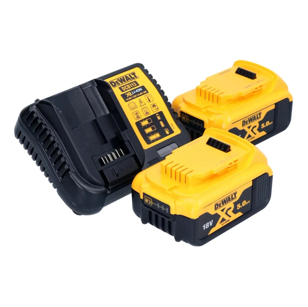 Akumulatorowy frez do kołków płaskich DeWalt DCW 682 P2T 18 V 102 x 20 mm bezszczotkowy + 2x akumulator 5,0 Ah + ładowarka...