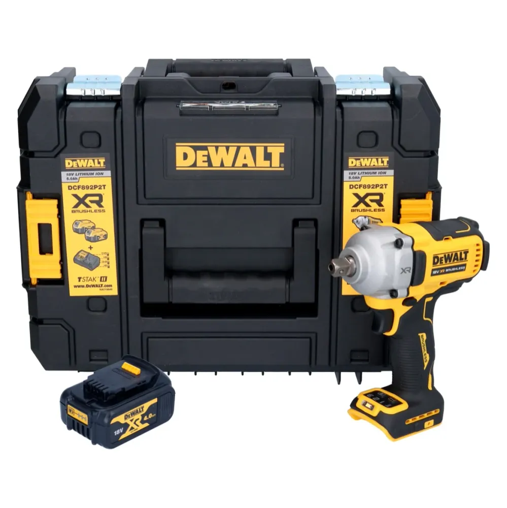 Akumulatorowy klucz udarowy DeWalt DCF 892 NT 18 V 813 Nm 1/2" bezszczotkowy + 1x akumulator 4,0 Ah + TSTAK - bez ładowarki