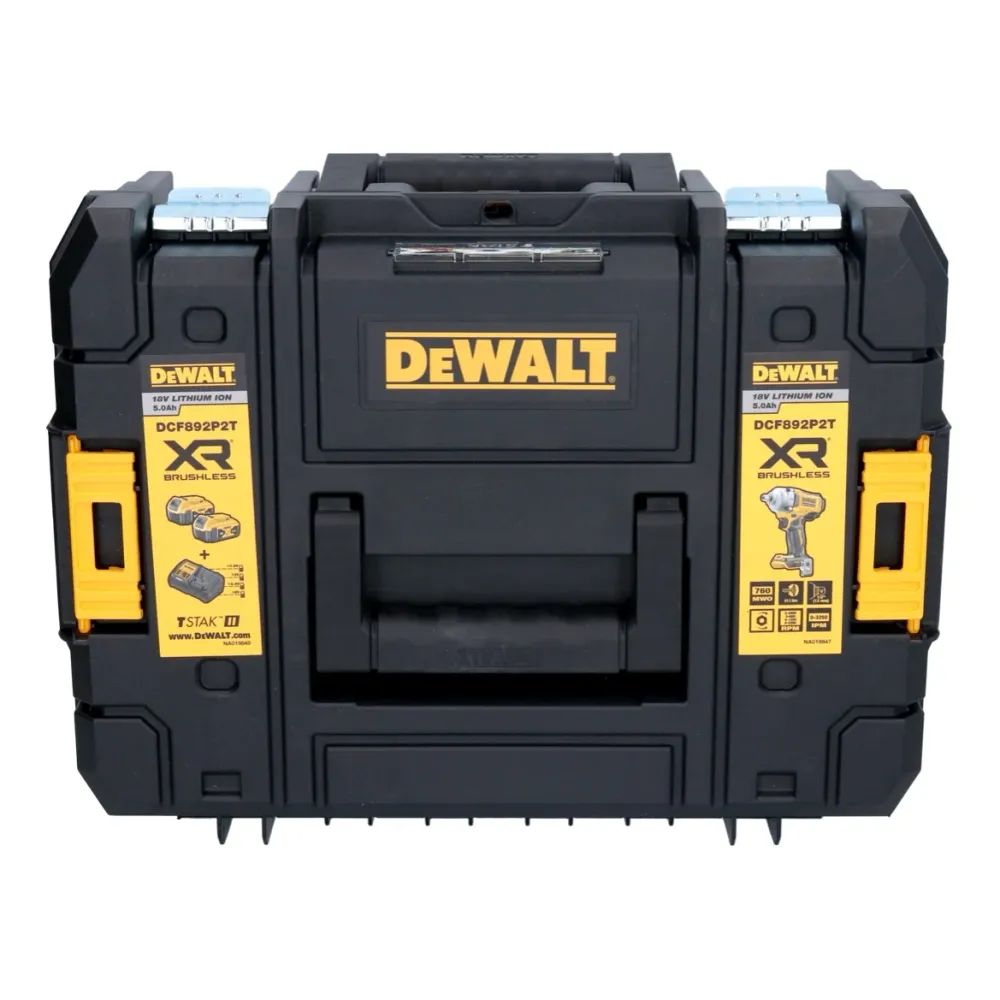 Akumulatorowy klucz udarowy DeWalt DCF 892 E2T 18 V 813 Nm 1/2" bezszczotkowy + 2x akumulator 1,7 Ah + ładowarka + TSTAK
