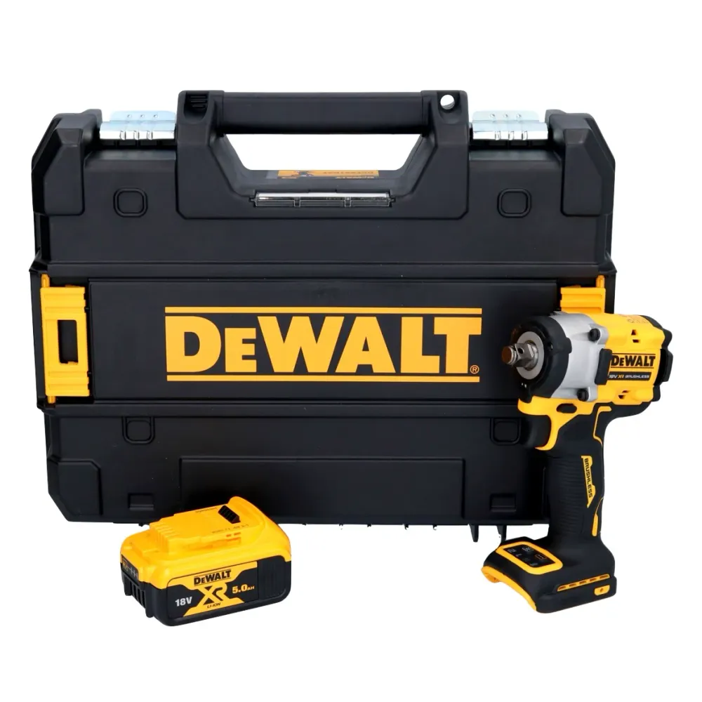 Akumulatorowy klucz udarowy DeWalt DCF 921 NT 18 V 400 Nm 1/2" bezszczotkowy + 1x akumulator 5,0 Ah + TSTAK - bez ładowarki