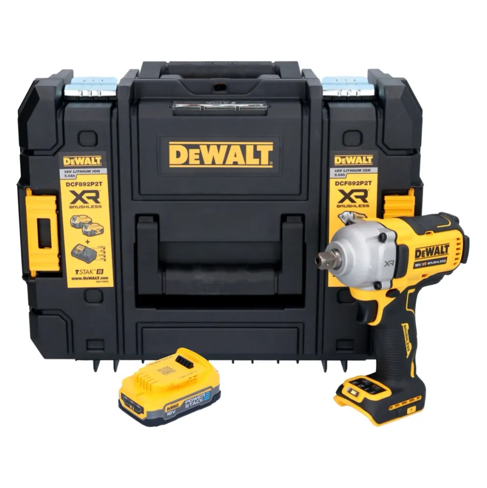 DeWalt DCF 892 NT akumulatorowy klucz udarowy 18 V 813 Nm 1/2" bezszczotkowy + 1x akumulator 1,7 Ah + TSTAK - bez ładowarki