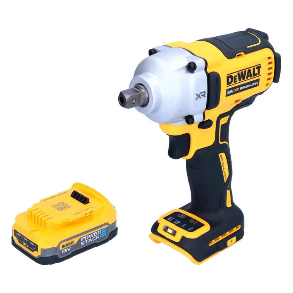 DeWalt DCF 892 N akumulatorowy klucz udarowy 18 V 812 Nm 1/2" bezszczotkowy + 1x akumulator Powerstack 1,7 Ah - bez ładowarki