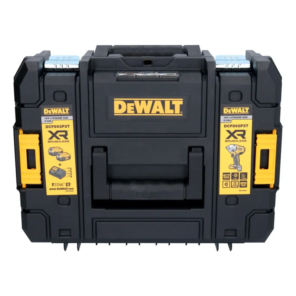 DeWalt DCF 892 H1T akumulatorowy klucz udarowy 18 V 813 Nm 1/2" bezszczotkowy + 1x akumulator Powerstack 5,0 Ah + ładowark...