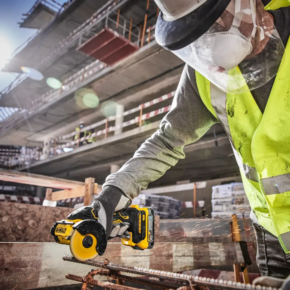 Mini pił ukosowa Dewalt DCS438E2T-QW 18 V 1,7 Ah