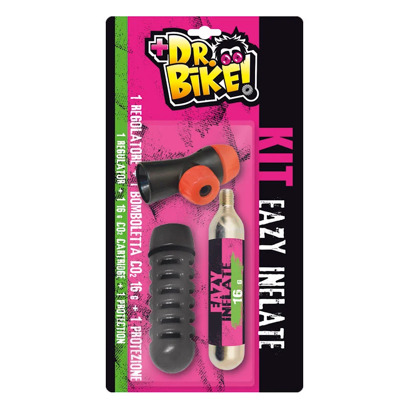 DR.BIKE Zestaw EAZY INFLATE: regulator, osłona i nabój CO2 16g DR BIKE-CICLO