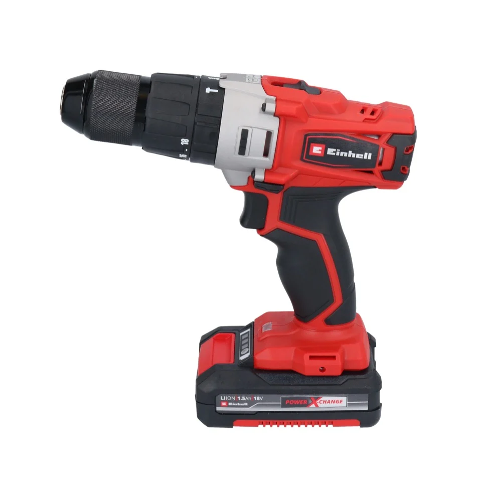 Einhell TE-CD 18/2 Li-Kit akumulatorowa wiertarka udarowa 18 V 44 Nm + 2x akumulator 1,5 Ah + ładowarka + torba