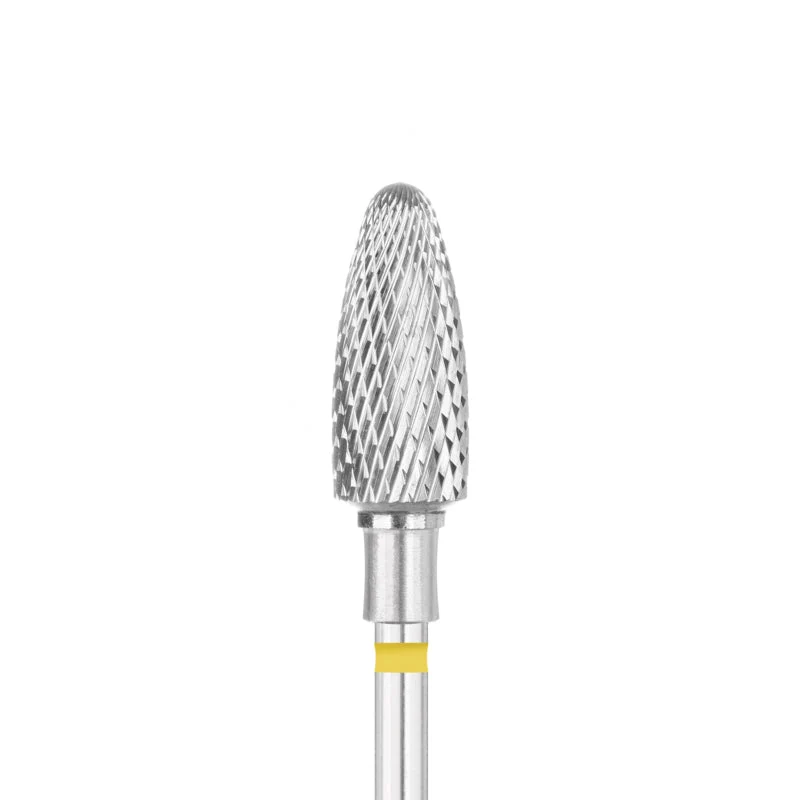 EXO PRO Diamentowo Powlekany Frez Do Paznokci Owalny 6,0 mm Drobnym Krzyżowym (Żółty)