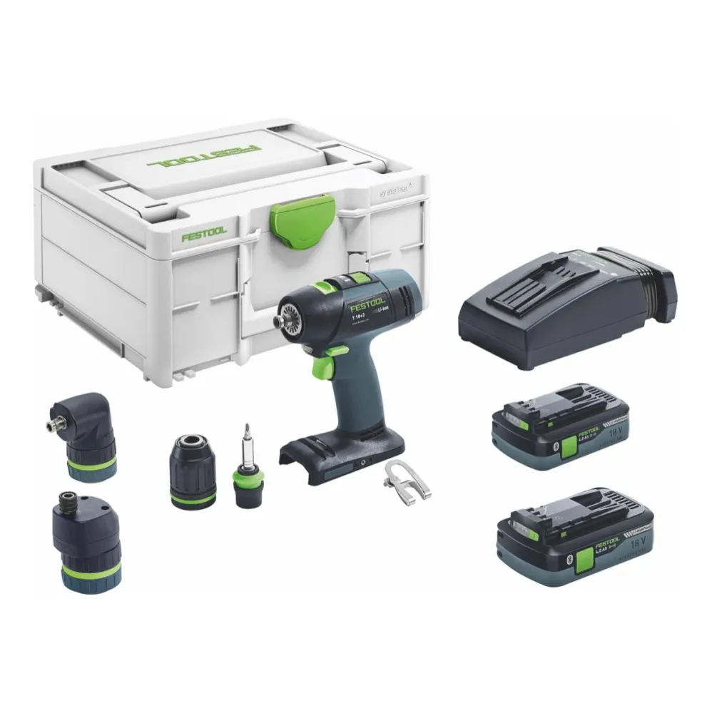 Festool T 18+3 HPC 4,0 I-Set akumulatorowa wiertarko-wkrętarka 18 V 50 Nm bezszczotkowa ( 576989 ) + 2x akumulator 4,0 Ah...