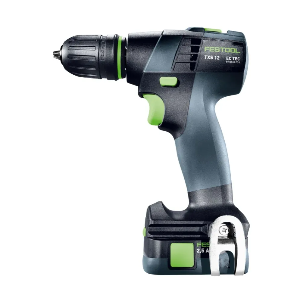 Festool TXS 12 2.5-Plus akumulatorowa wiertarko-wkrętarka 12 V 30 Nm bezszczotkowa ( 576873 ) + 2x akumulator 2,5 Ah + ład...