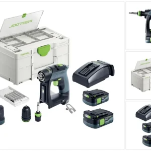 Zestaw Festool CXS 12 2.5 akumulatorowa wiertarko-wkrętarka 12 V 30 Nm bezszczotkowa ( 576865 ) + 2x akumulator 2,5 Ah + ł...