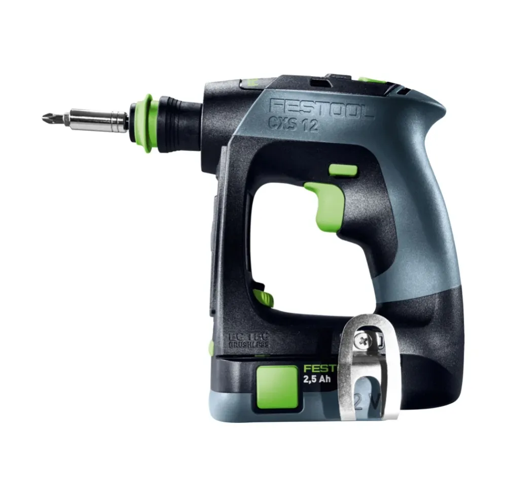 Zestaw Festool CXS 12 2.5 akumulatorowa wiertarko-wkrętarka 12 V 30 Nm bezszczotkowa ( 576865 ) + 2x akumulator 2,5 Ah + ł...