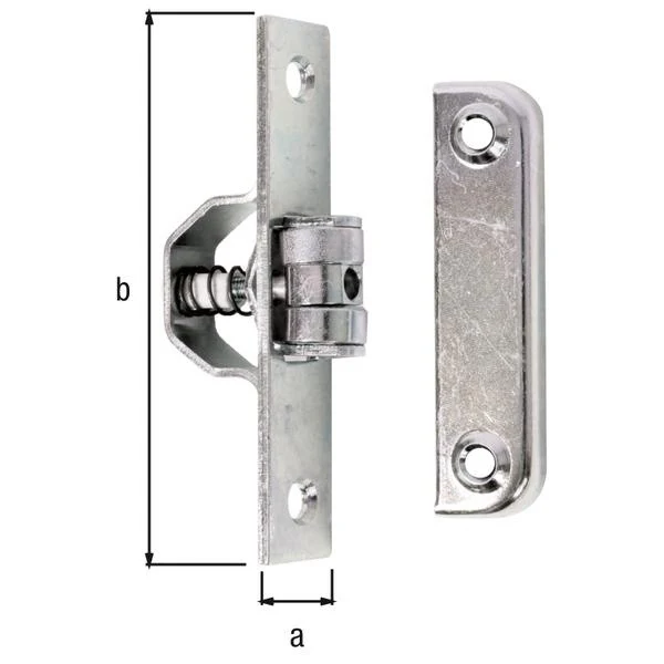 GAH Alberts zatrzask rolkowy ( 8002626393 ) płytka 18 x 90 mm otwór Ø 6 / 4,8 mm z płytką uderzeniową