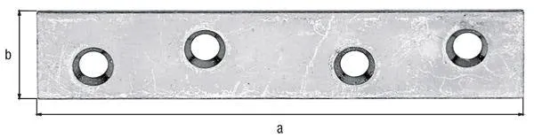 GAH Złącze płaskie Alberts ( 8001552580 ) Długość 80 mm Szerokość 15 mm Grubość 1,75 mm Liczba otworów 4