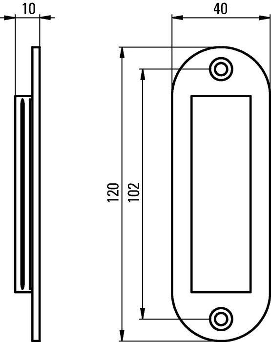 Hermeta drzwi przesuwne ( 3000283375 ) aluminium malowane proszkowo na czarno owalne długość 120 mm szerokość 40 mm