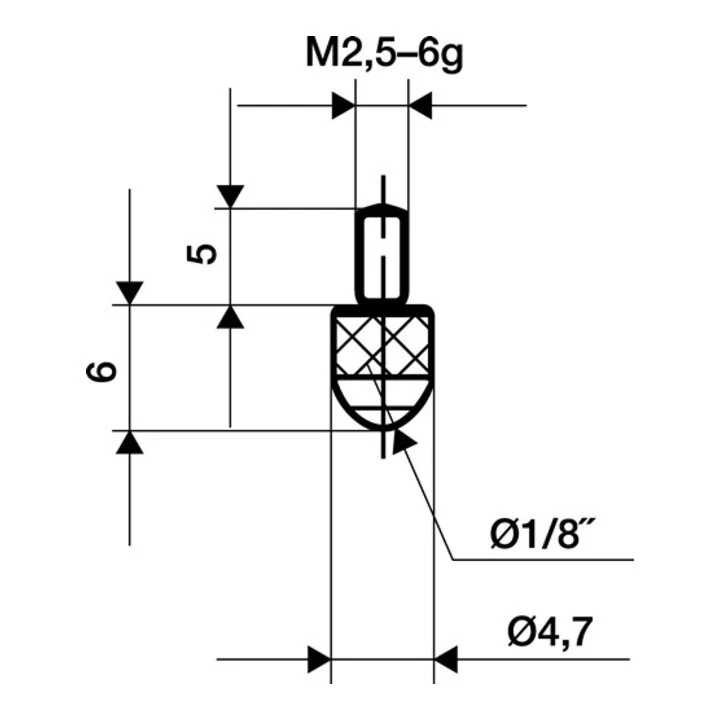 Wkład pomiarowy KÄFER Ø 3 mm długość kulki 6 mm ( 4000851674 )