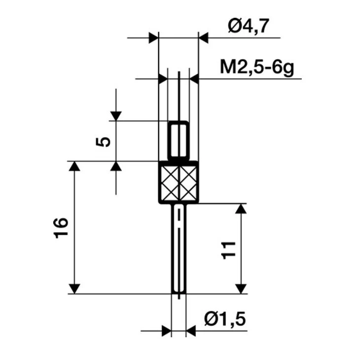 Wkład pomiarowy KÄFER Ø 1,5 mm długość 30 mm trzpień ( 4000851587 )