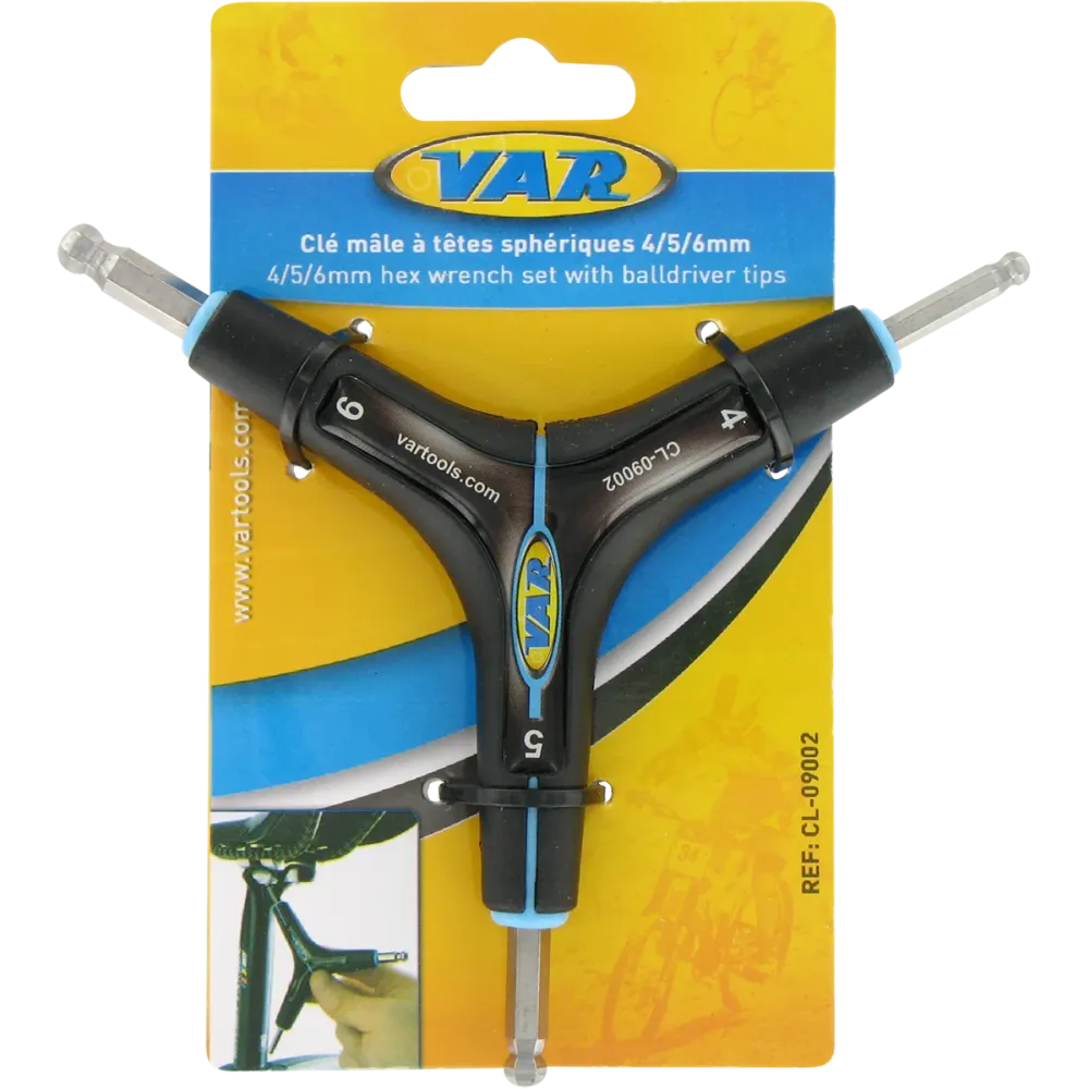 Klucze imbusowe VAR 4/5/6 mm w kształcie litery Y z główką kulistą