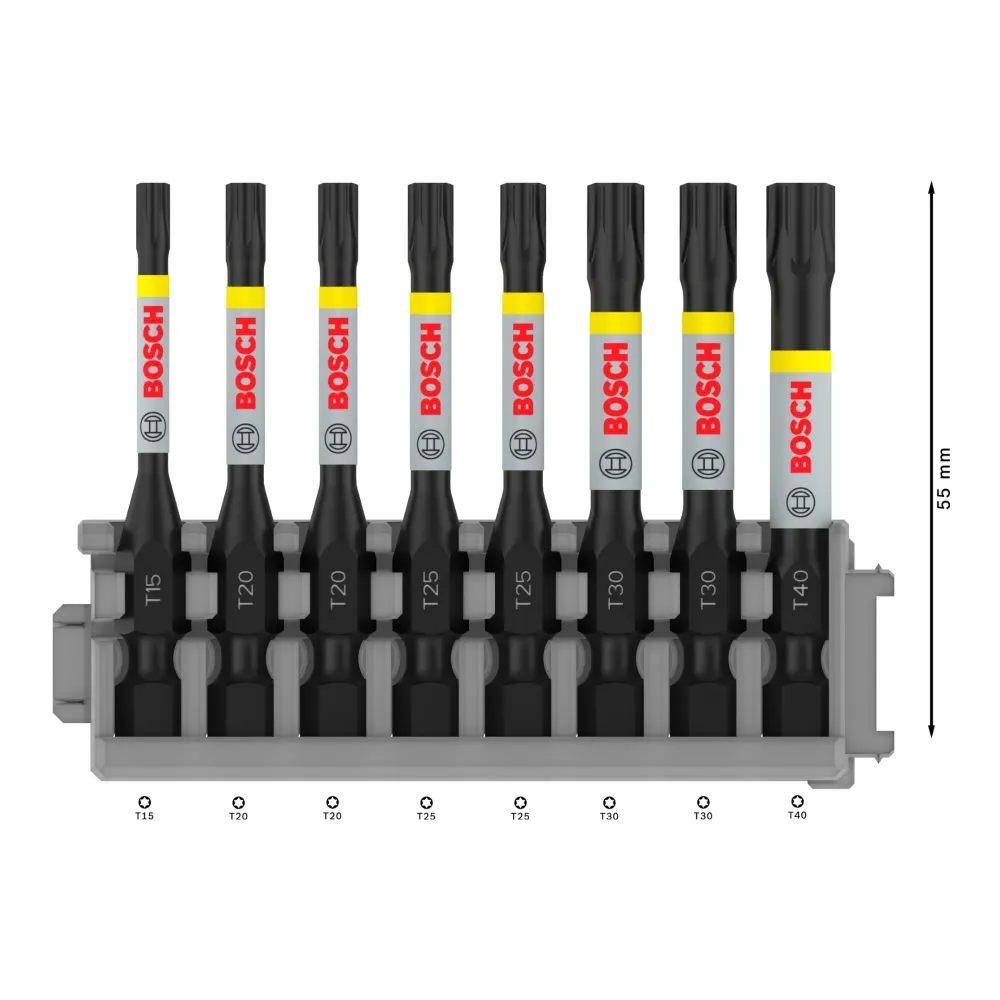 Końcówka wkrętakowa Bosch PRO Impact T 55 mm Torx 8 szt. ( 2608522329 ) T15 / T20 / T25 / T30 / T40