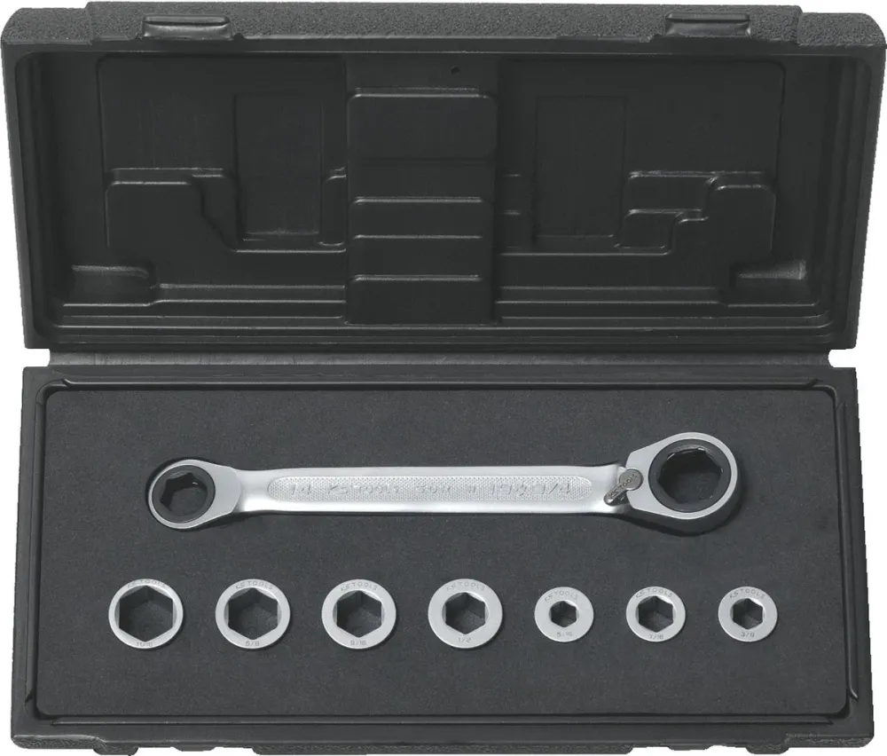 KS TOOLS GEARplus Doppel-Ratschenringschlüssel-Satz, 8-tlg ( 503.4625 )