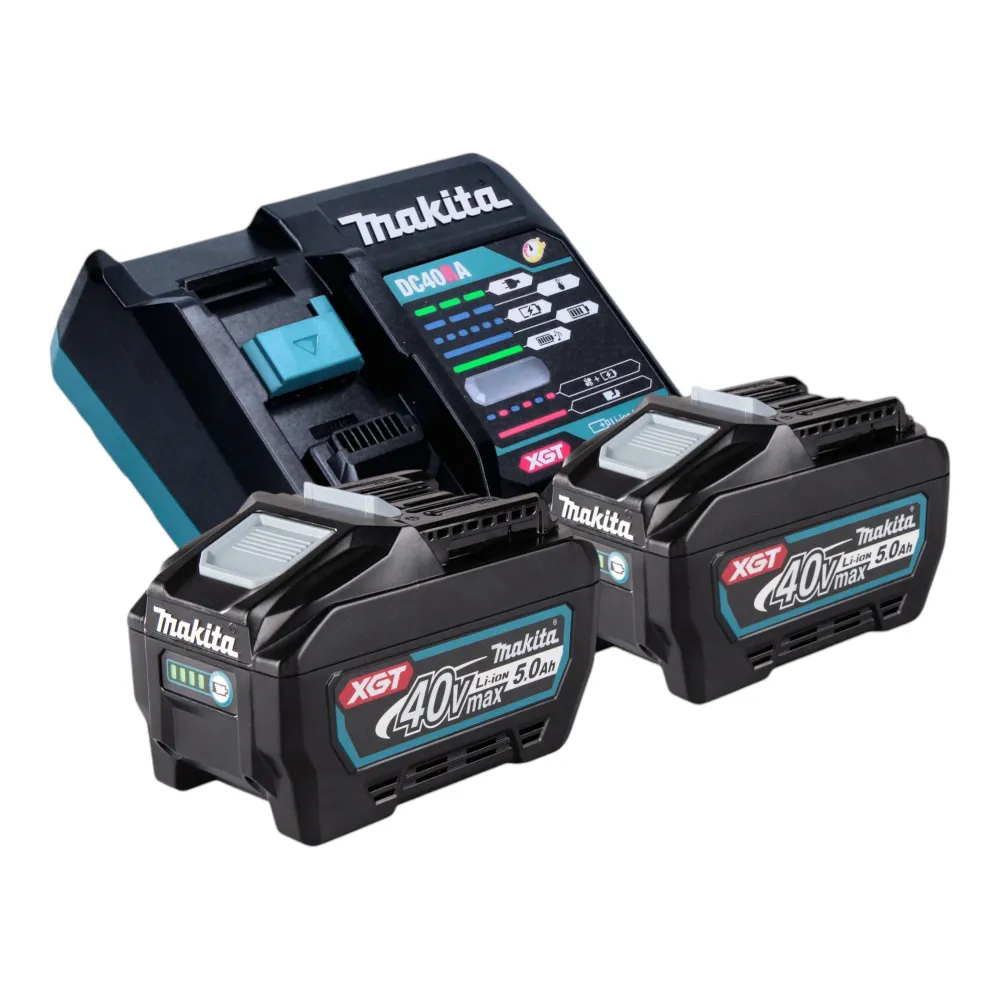 Makita GA 047 GT201 Akumulatorowa szlifierka kątowa 40 V maks. 125 mm X-LOCK Bezszczotkowa + 2x akumulator 5,0 Ah + ładowarka