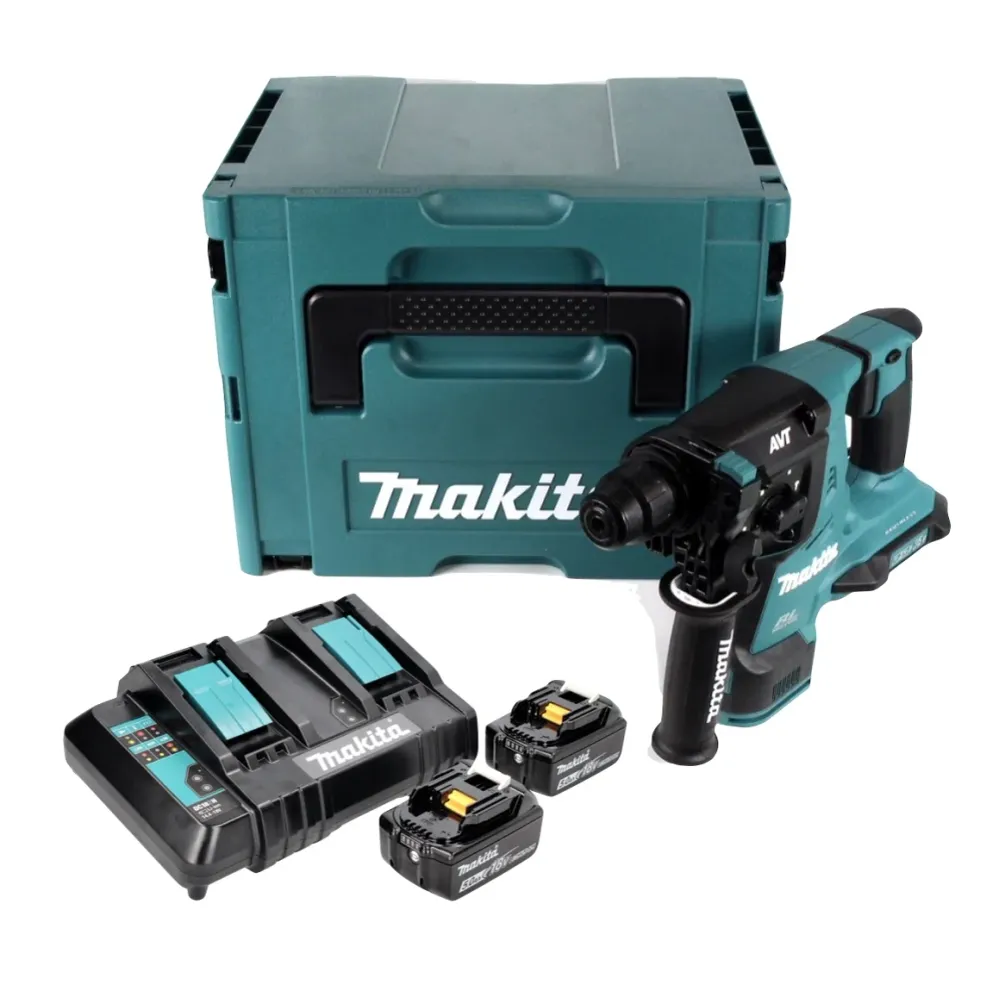 Akumulatorowa młotowiertarka Makita DHR 280 CTJ 36 V ( 2x 18 V ) 2,8 J SDS-plus Brushless + 2x akumulator 5,0 Ah + podwójn...
