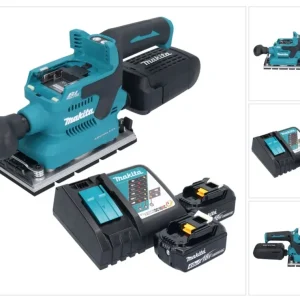 Akumulatorowa szlifierka oscylacyjna Makita DBO 381 RMU 18 V 93 x 185 mm bezszczotkowa + 2x akumulator 4,0 Ah + ładowarka