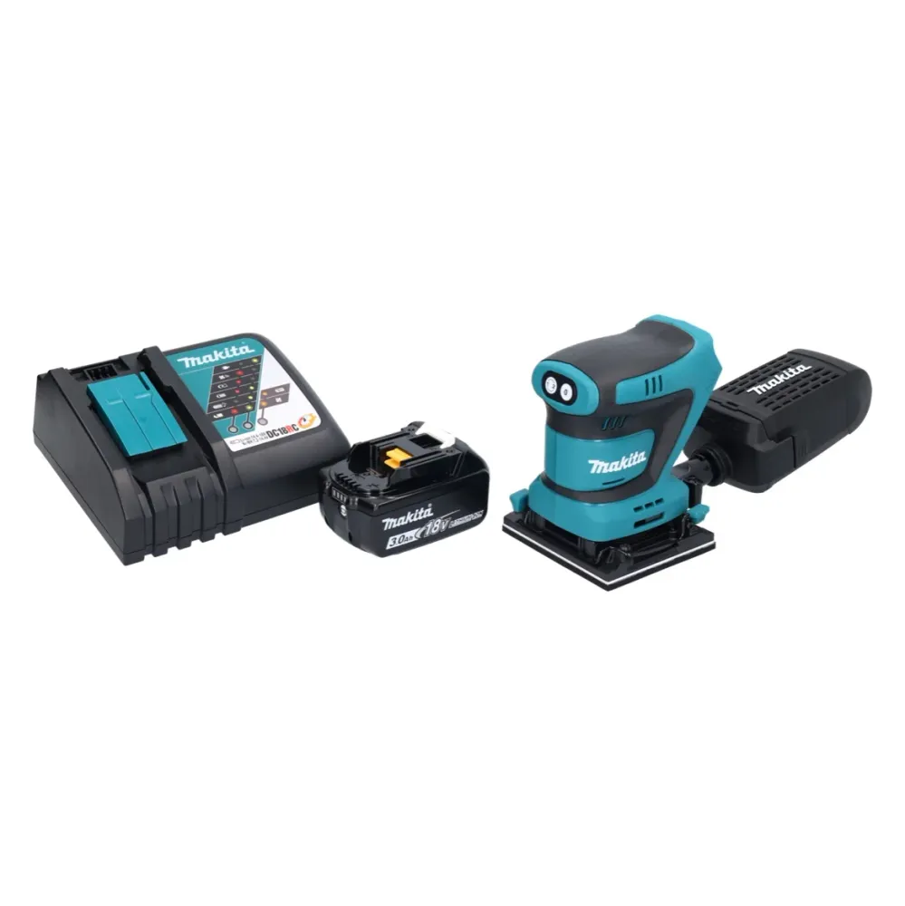 Akumulatorowa szlifierka oscylacyjna Makita DBO 481 RF1 18 V 112 x 102 mm + 1x akumulator 3,0 Ah + ładowarka