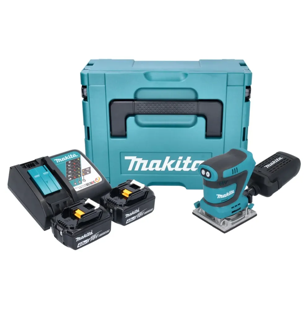 Akumulatorowa szlifierka oscylacyjna Makita DBO 484 RMJ 18 V 112 x 102 mm + 2x akumulator 4,0 Ah + ładowarka + Makpac