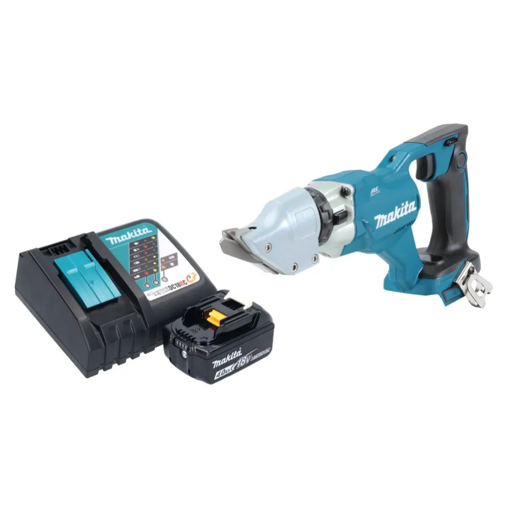 Akumulatorowe nożyce do blachy Makita DJS 200 RM1 18 V 2,0 mm bezszczotkowe + 1x akumulator 4,0 Ah + ładowarka