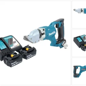 Akumulatorowe nożyce do blachy Makita DJS 200 RM 18 V 2,0 mm bezszczotkowe + 2x akumulator 4,0 Ah + ładowarka