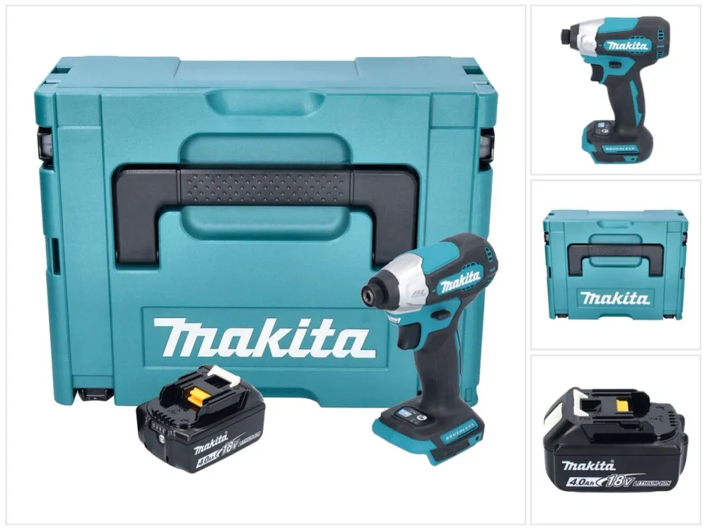 Akumulatorowy klucz udarowy Makita DTD 157 M1J 18 V 140 Nm 1/4" bezszczotkowy + 1x akumulator 4,0 Ah + Makpac - bez ładowarki