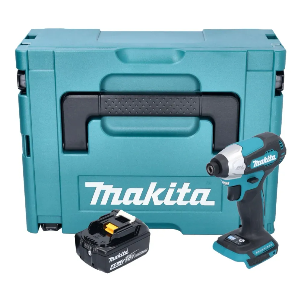 Akumulatorowy klucz udarowy Makita DTD 157 M1J 18 V 140 Nm 1/4" bezszczotkowy + 1x akumulator 4,0 Ah + Makpac - bez ładowarki