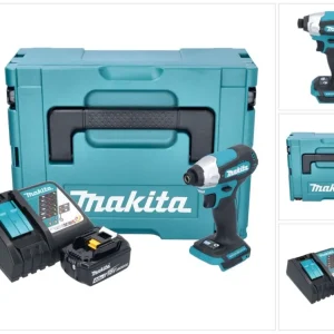 Akumulatorowy klucz udarowy Makita DTD 157 RM1J 18 V 140 Nm 1/4" bezszczotkowy + 1x akumulator 4,0 Ah + ładowarka + walizk...