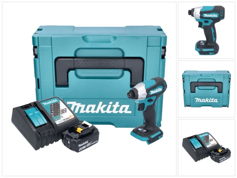 Akumulatorowy klucz udarowy Makita DTD 157 RM1J 18 V 140 Nm 1/4" bezszczotkowy + 1x akumulator 4,0 Ah + ładowarka + walizk...