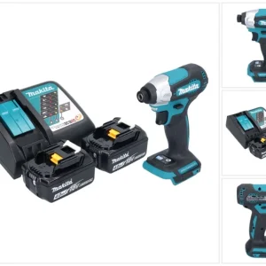 Akumulatorowy klucz udarowy Makita DTD 157 RM 18 V 140 Nm 1/4" bezszczotkowy + 2x akumulator 4,0 Ah + ładowarka