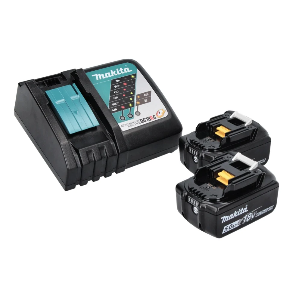 Makita DDF 486 RTJ akumulatorowa wiertarko-wkrętarka 18 V 130 Nm bezszczotkowa + 2x akumulator 5,0 Ah + ładowarka + Makpac