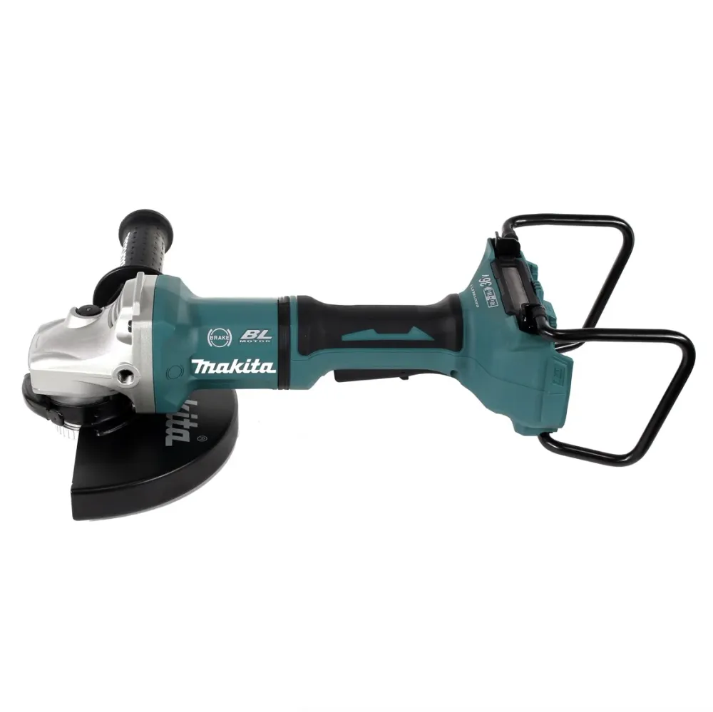 Makita DGA 900 PTKX2 akumulatorowa szlifierka kątowa 36V ( 2x18V ) 230mm bezszczotkowa + 2x akumulator 5.0Ah + podwójna ła...