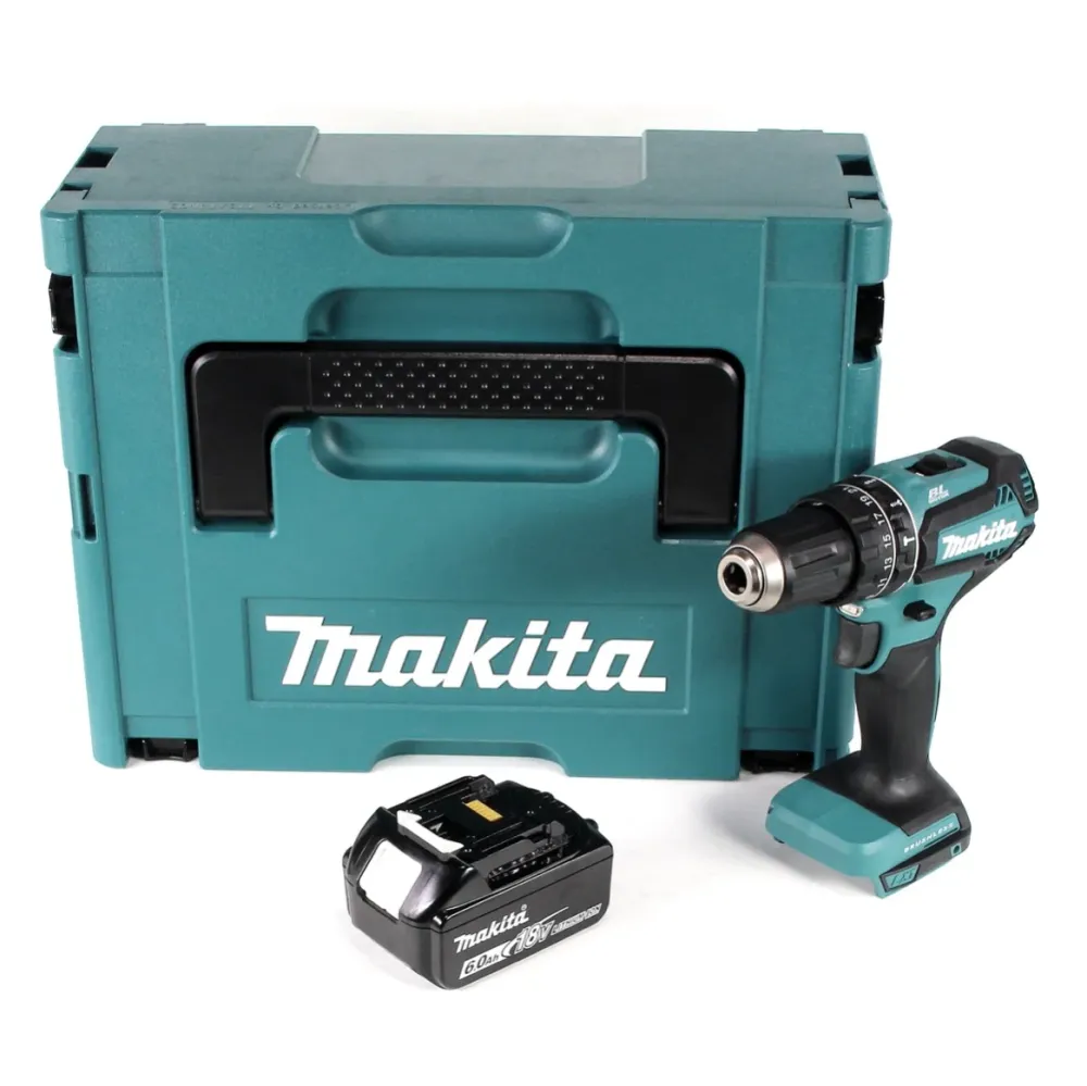 Makita DHP 485 G1J akumulatorowa wiertarko-wkrętarka udarowa 18V 50 Nm bezszczotkowa + 1x akumulator 6,0Ah + Makpac - bez...