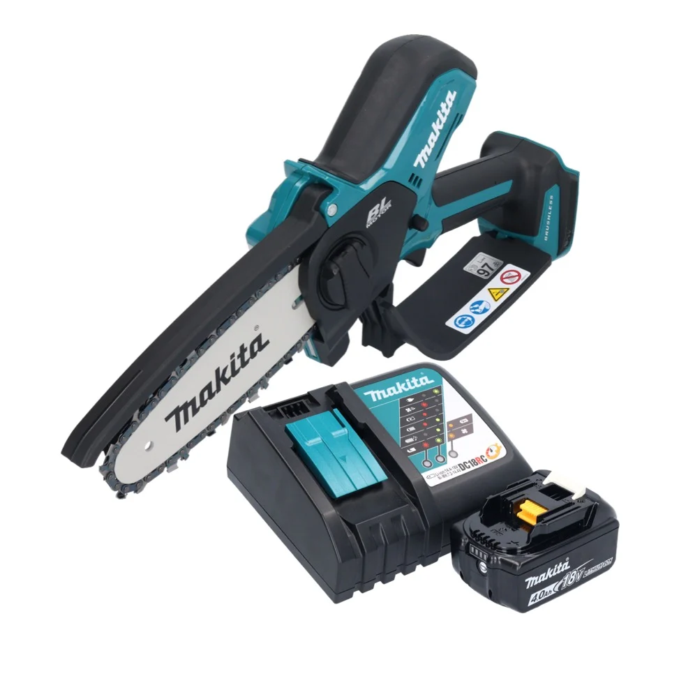Makita DUC 150 RM akumulatorowa pilarka łńcuchowa 18 V 15 cm bezszczotkowa + 1x akumulator 4,0 Ah + ładowarka
